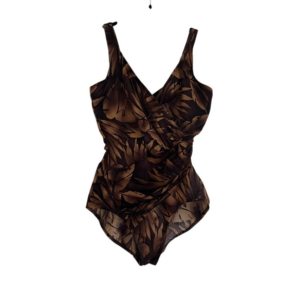Miraclesuit Elegant Brown and Black Swimwear - Picture 1 of 9